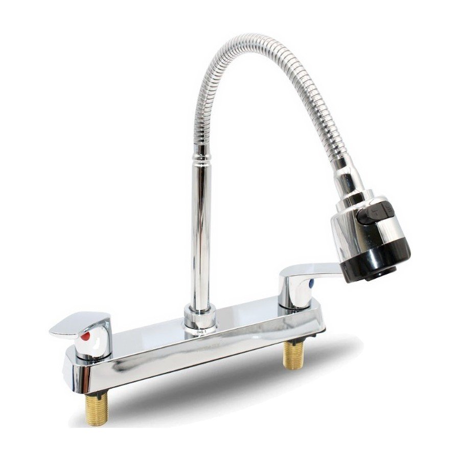 Grifo cuello flexible para fregadero 8"